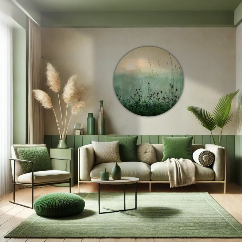 Trätavla Duvklädd soluppgång rund - Kværnstrøm 