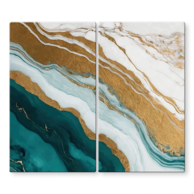 Gold and jade marble river stove top - Alpenglow Workshop 