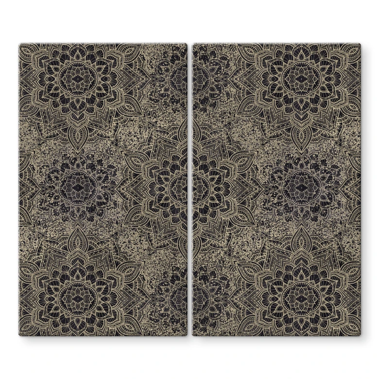 Herdabdeckplatte Mandala Boho Antikgold - Bloomery Decor 