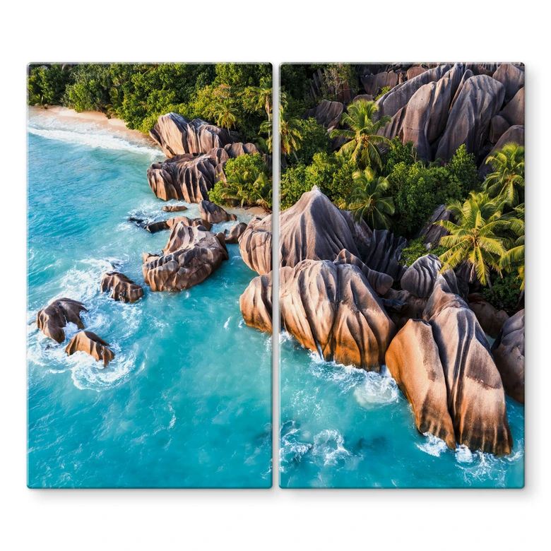 Herdabdeckplatte Tropische Felsenküste der Seychellen - Colombo 
