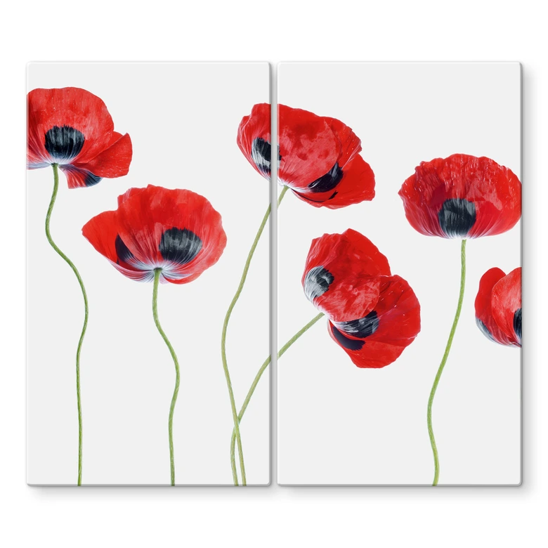 Herdabdeckplatte Disher - Mohnblumen 