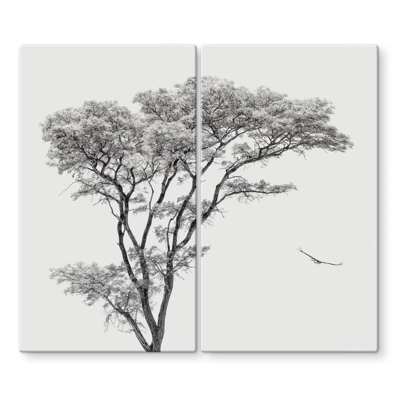 Herdabdeckplatte Minimalistischer Baum in ruhiger Landschaft - Flour 