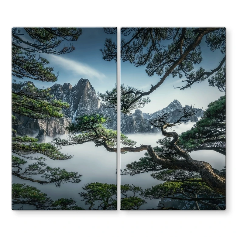 Herdabdeckplatte Kiefernwald im Huang Shan Gebirge - NingYun Ye 