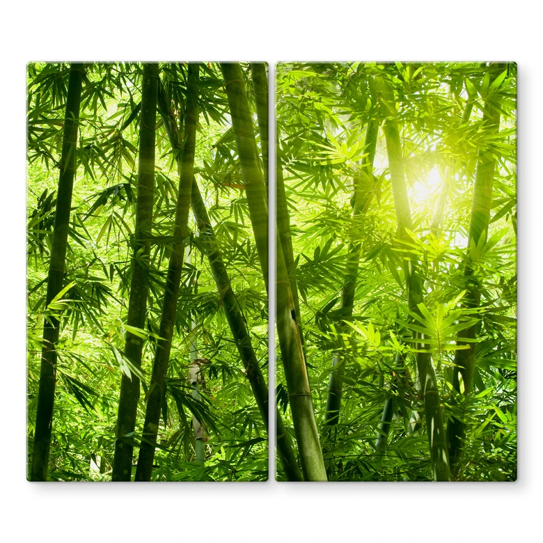 Herdabdeckplatte Sonnenschein im Bambuswald 