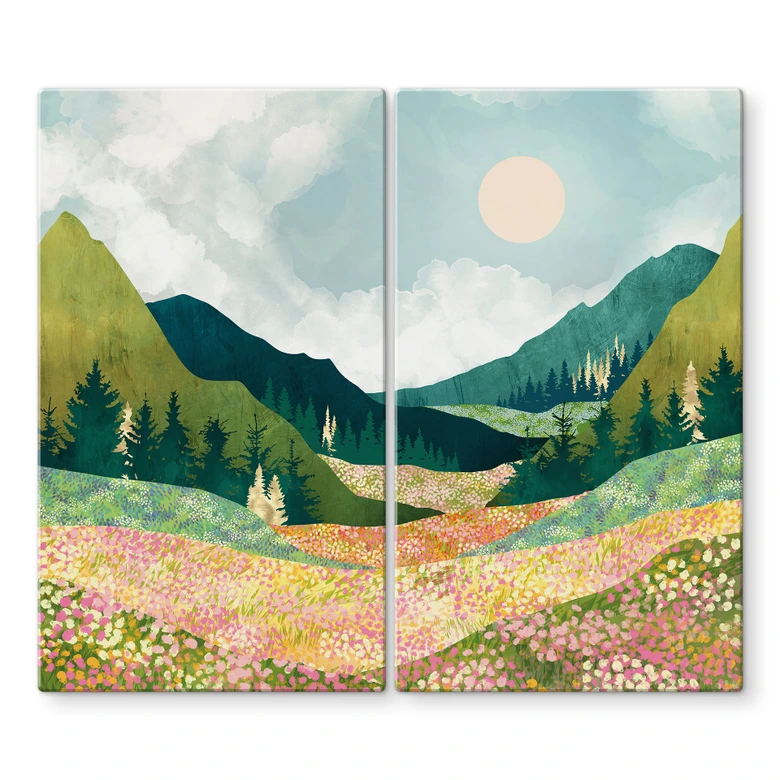 Herdabdeckplatte Farbenfrohe Frühlingswiese - SpaceFrog Designs 