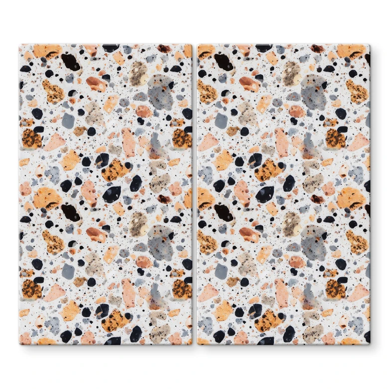 Stove cover plate Colorful terrazzo stones - Treechild 