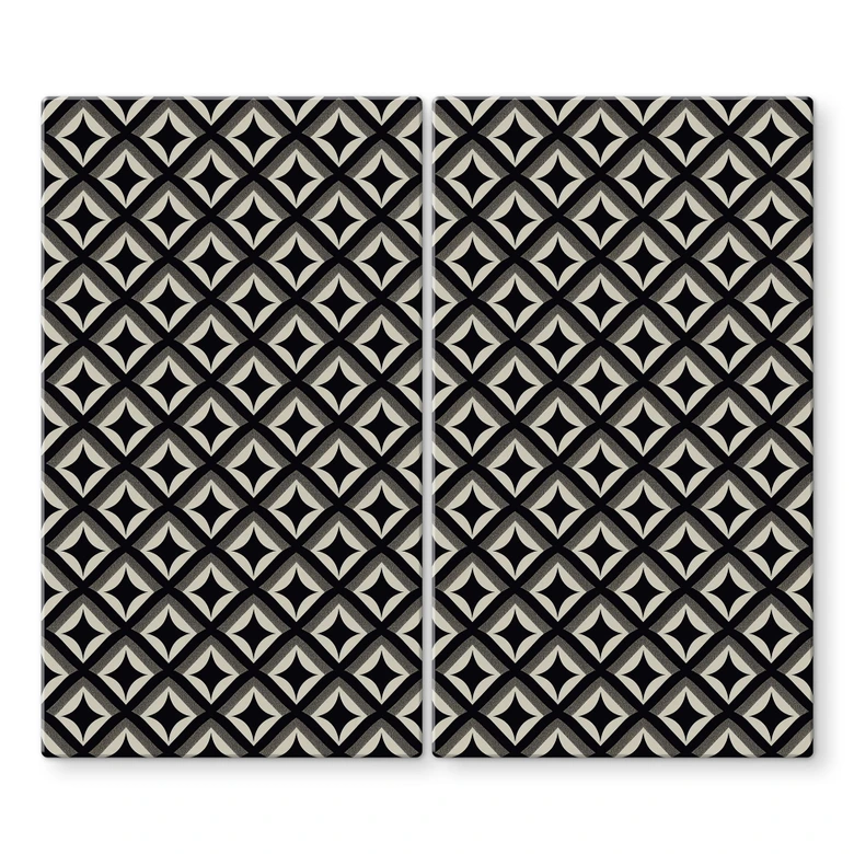 Herdabdeckplatte Schwarz-beige Ornamente - Treechild 