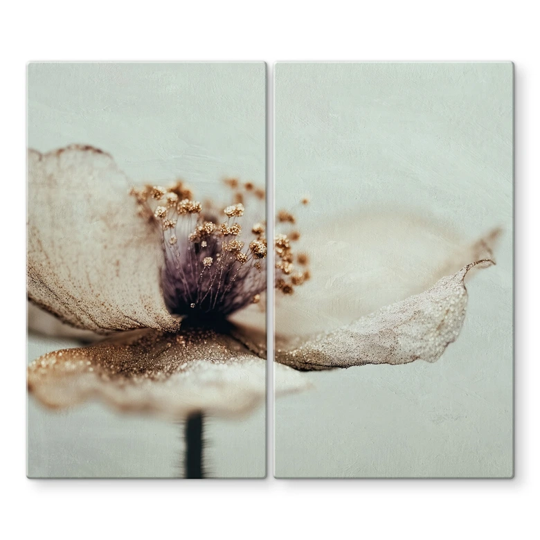 Herdabdeckplatte Zarte Trockenblüte in Beige - Treechild 