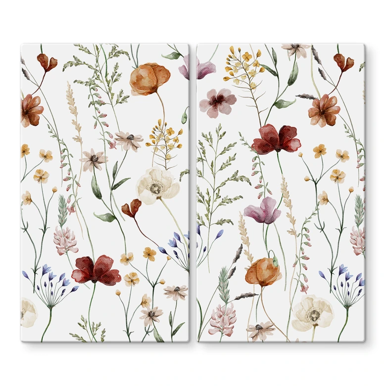Herdabdeckplatte Bunte Wildblumen - UN Designs 