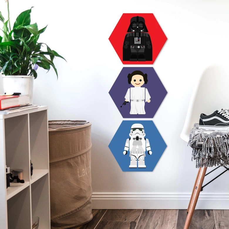 Hexagon - Holz Birke-Furnier Gomes - Stormtrooper  