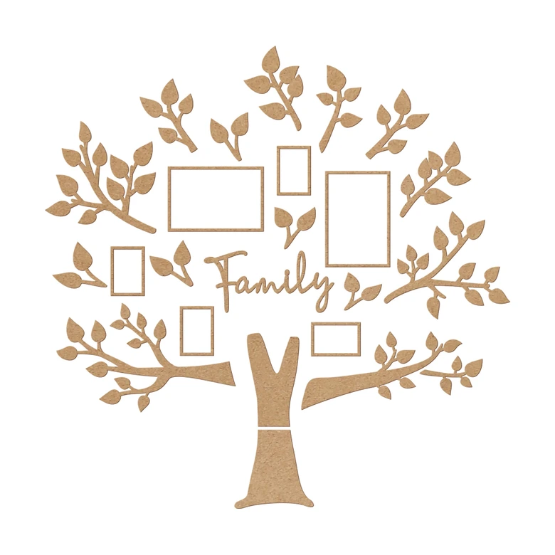 XXL Familjeträd Familj - MDF natur 