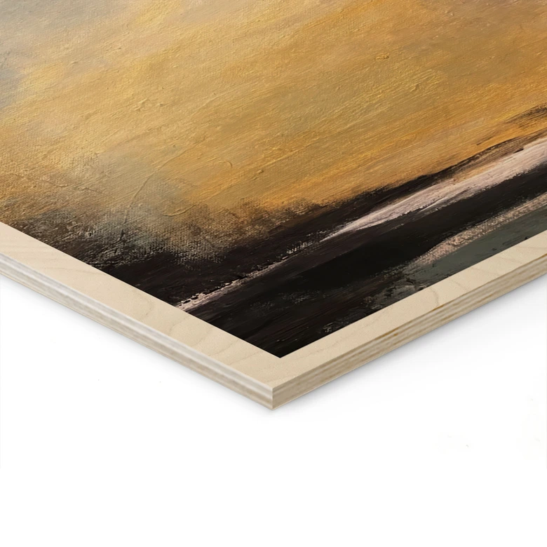 Plakat drewniany Złote światło na wieczornym niebie - Bergius 