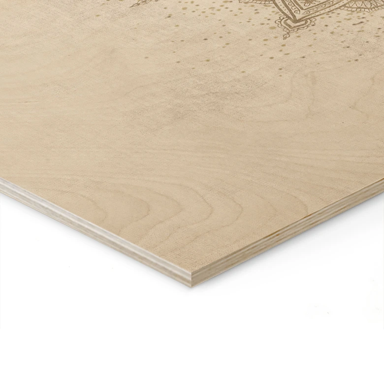 Holzbild Boho Ornament in Leinenoptik, Mandala - Bloomery Decor 