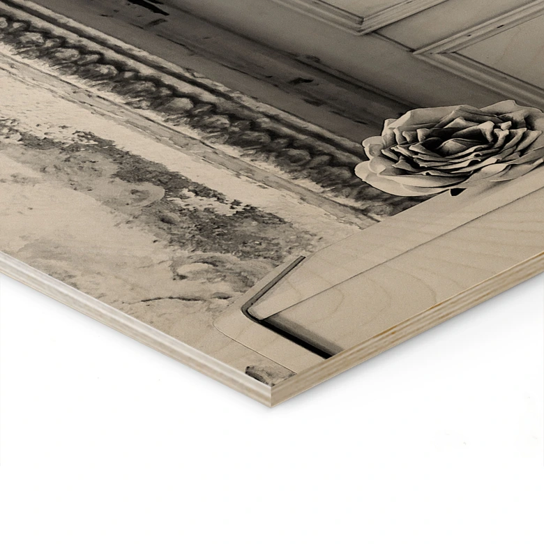 Plakat drewniany kobieta z kieliszkami szampana - Bolgov 