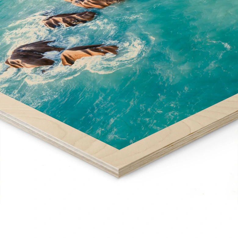 Cuadro de madera Costa rocosa tropical de las Seychelles - Colombo 