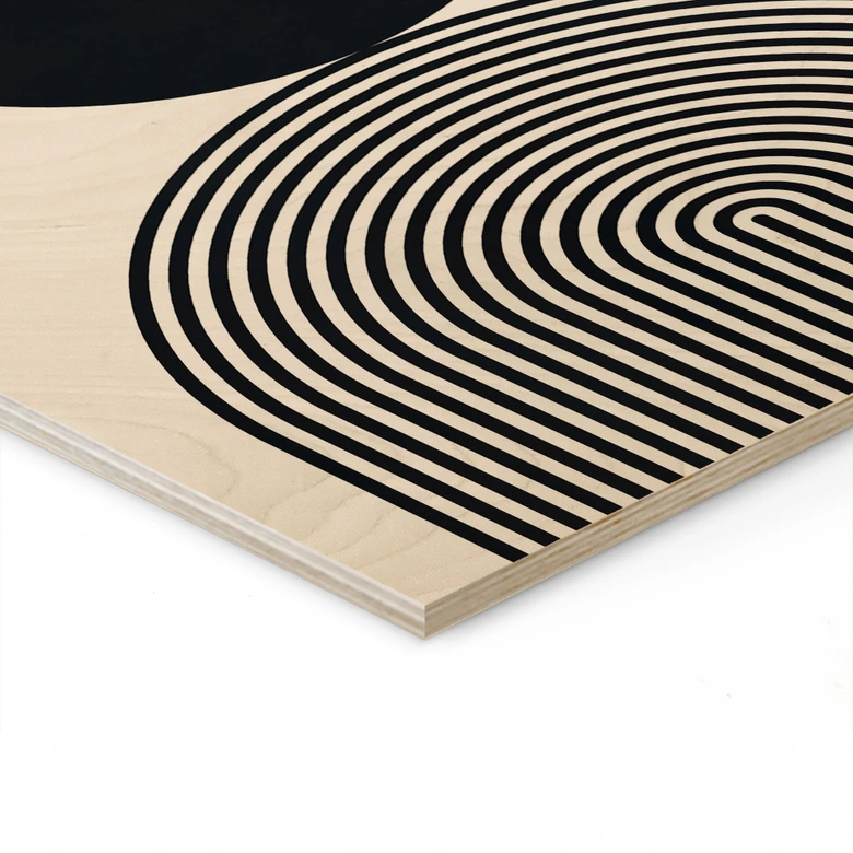 Plakat drewniany Abstrakcyjne linie i koła w harmonii - Costa 