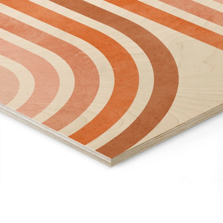 Holzbild Fließende Geometrie im Retro-Look - Costa 