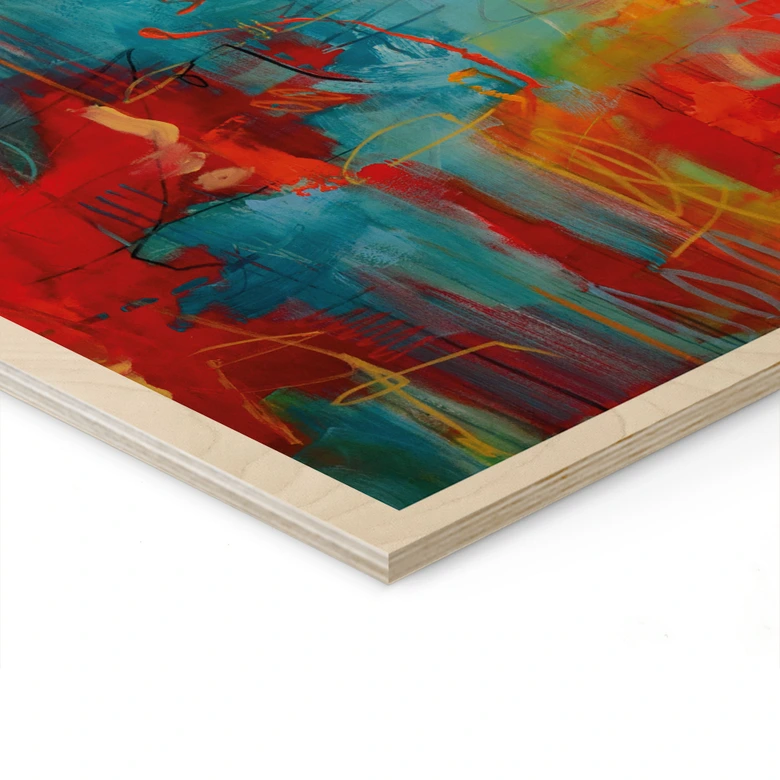 Tableau sur bois Chaos coloré - Fedrau 