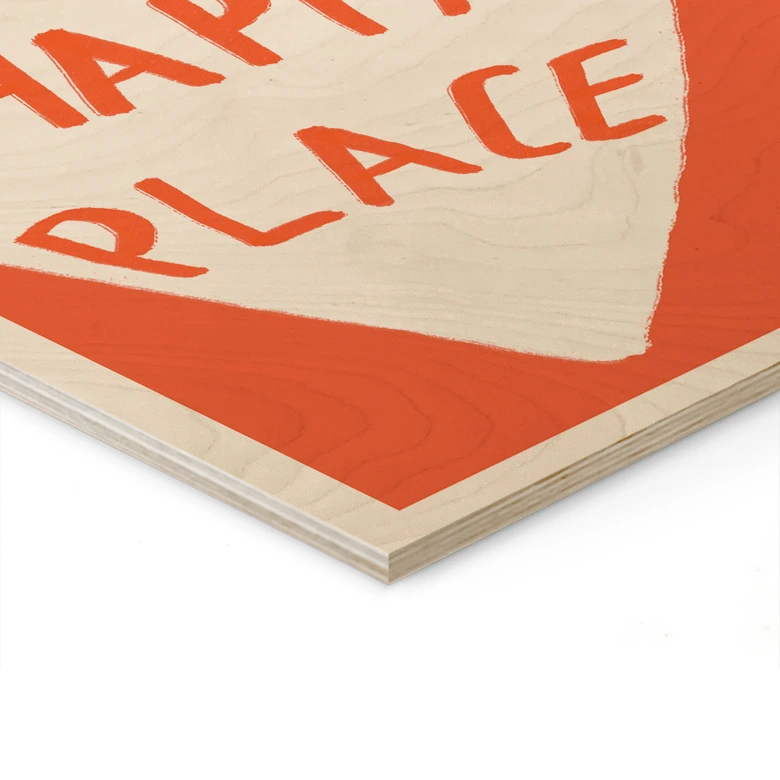 Tableau sur bois This is my happy place avec coeur - Fritsch 