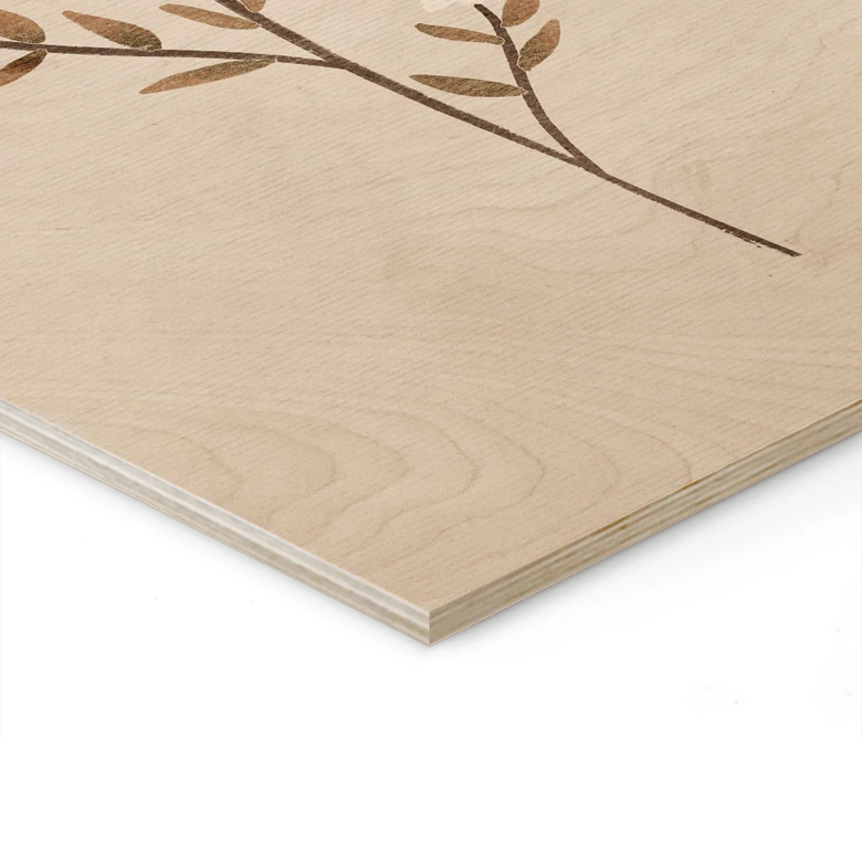 Holzbild Blumen Illustration - Vergissmeinnicht - Goed Blauw 