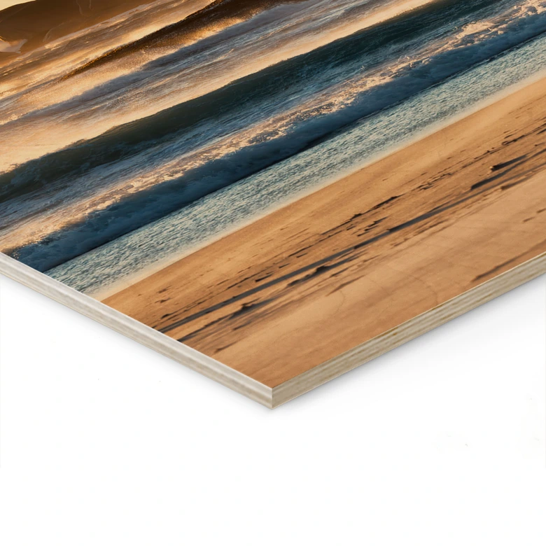 Holzbild Strandküste bei Sonnenaufgang in Afrika - Hugonnard 