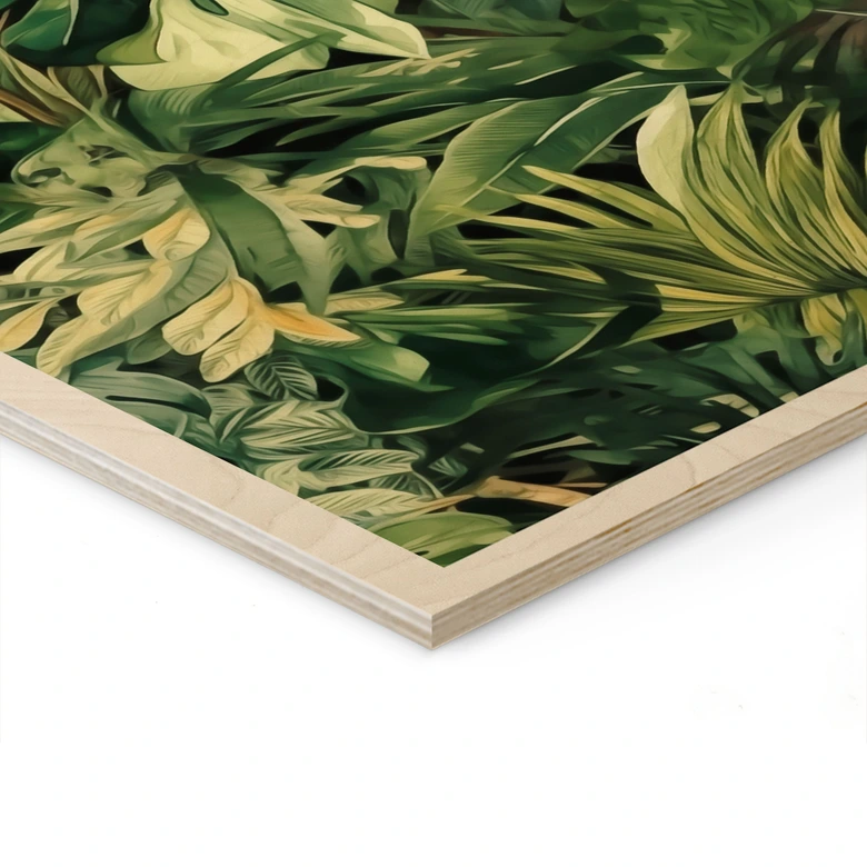 Holzbild Dschungelpflanzen - Jaszke 