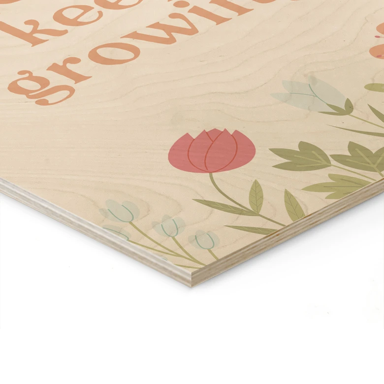 Tableau sur bois Keep going keep growing 