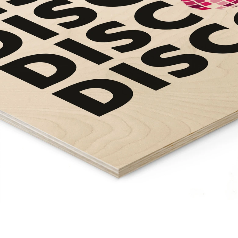 Holzbild Retro Disco Vibes Typografie - Kerr-Dineen 