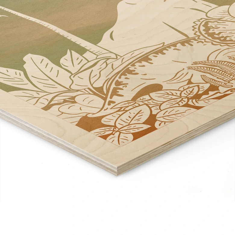 Holzbild Abenteuerreise zu den Dinosauriern - Ombre - Kikki Belle 