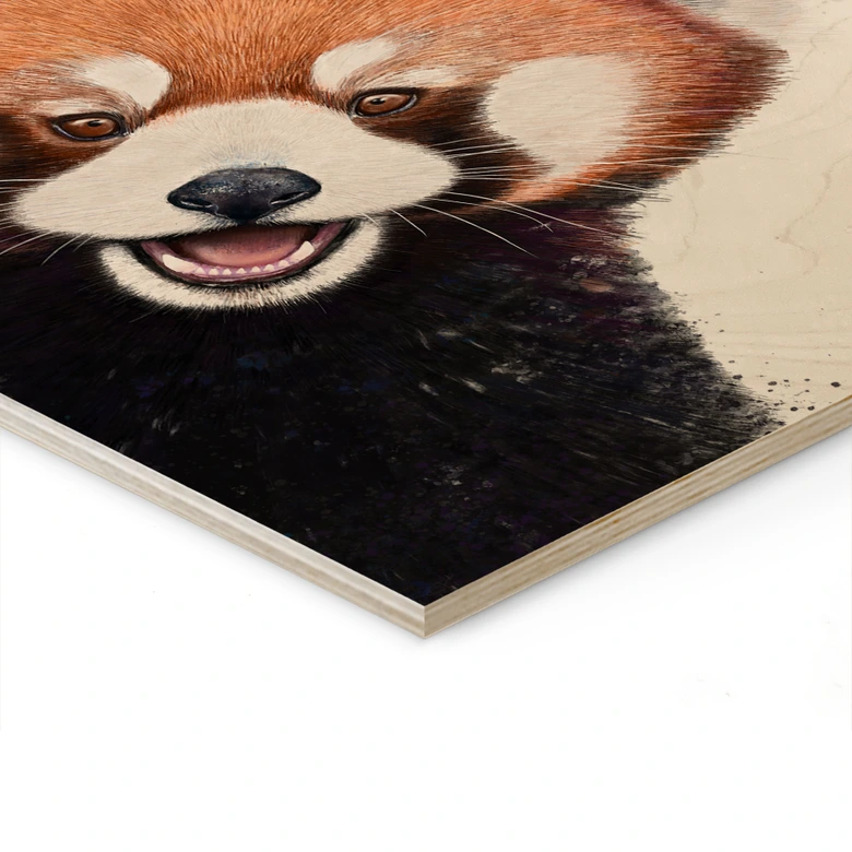 Tableau en bois Panda rouge - Korenkova 