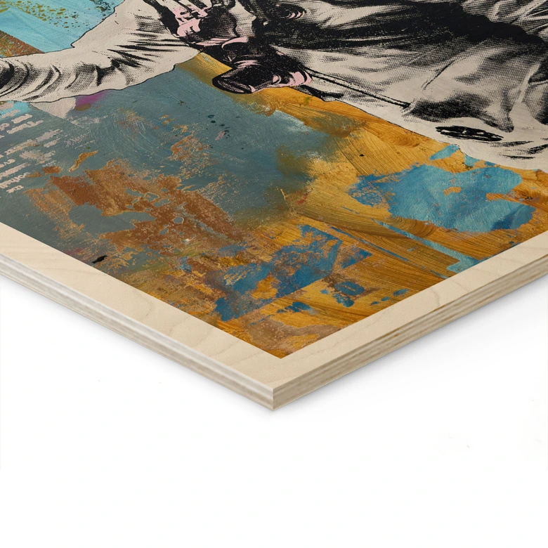 Tableau en bois Astronaute avec colombe - Kuryliuk 