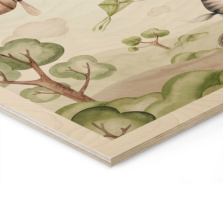 Trätavla ballongflygning av djurvännerna - Kvilis 