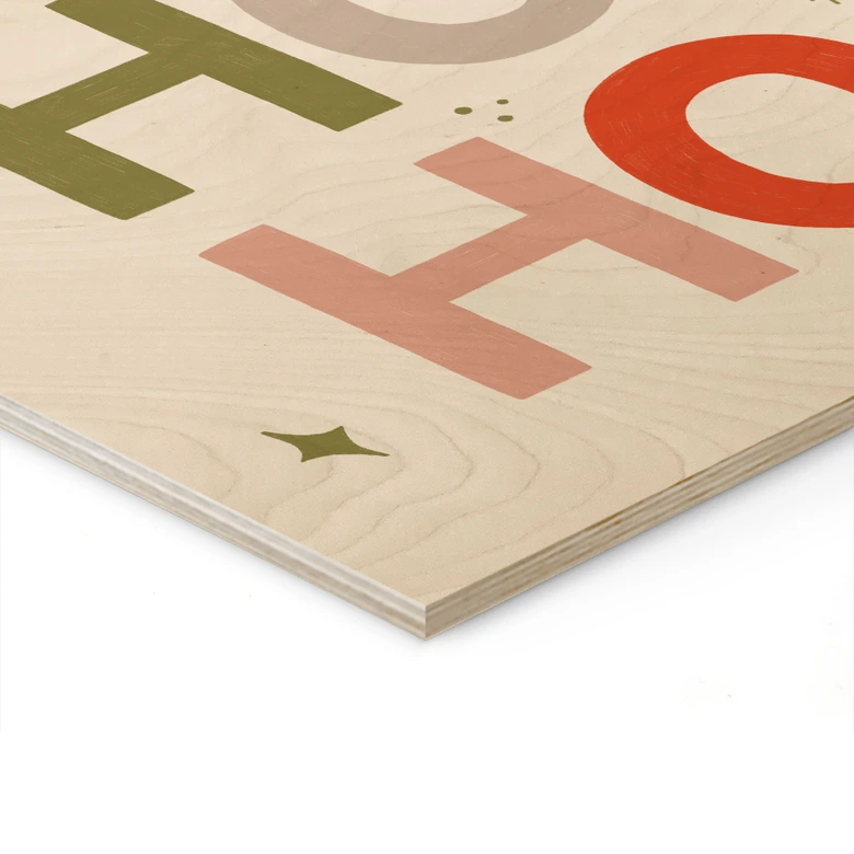 Tableau sur bois Ho Ho Ho de Noël - Lisboa 