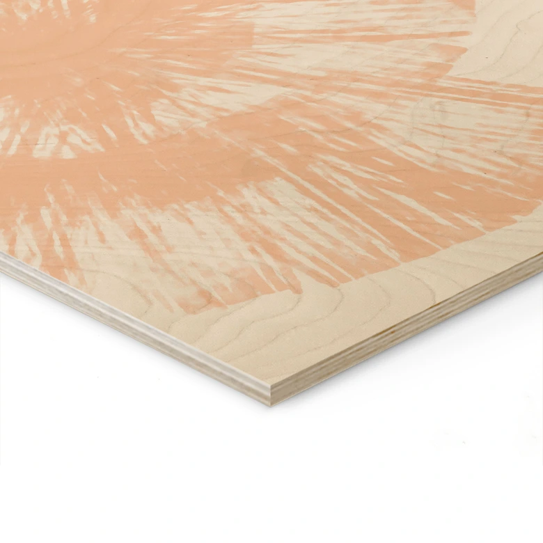 Plakat drewniany abstrakcyjna muszla w brzoskwiniowych kolorach - Martina 