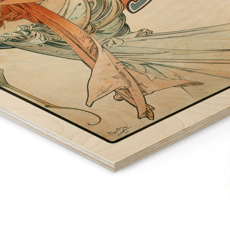 Holzbild Mucha - Vier Künste: Die Poesie 