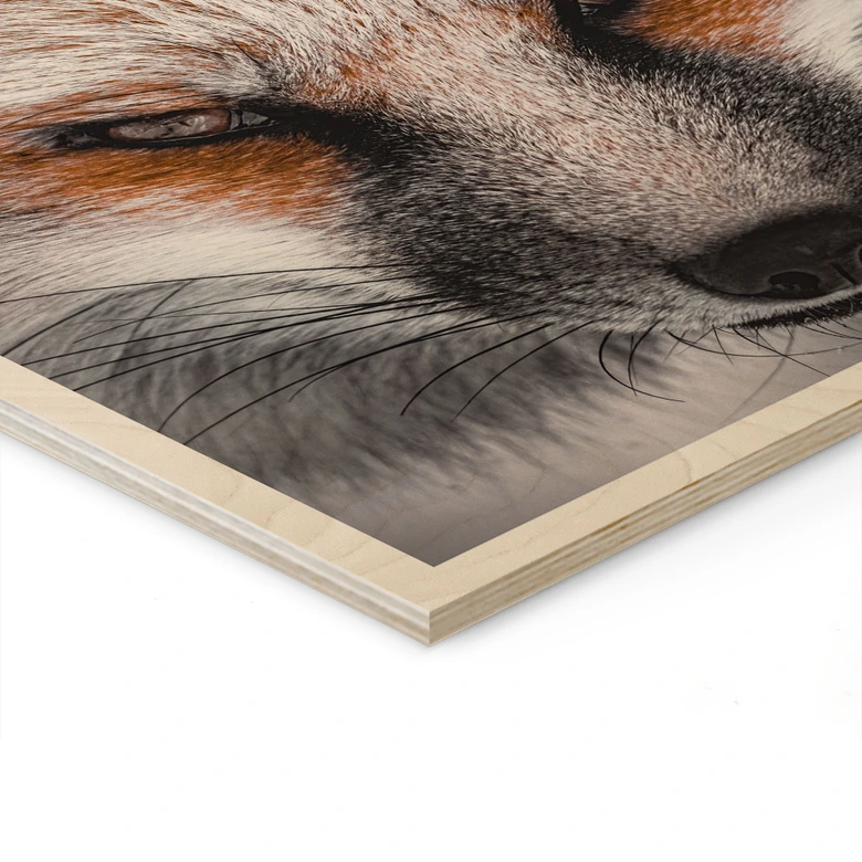 Houten Wanddecoratie dierenportret rode vos - Nagi 