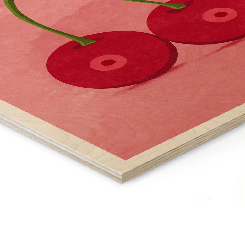 Holzbild Sinnliche Kirschen | Feminismus - Oltmanns 