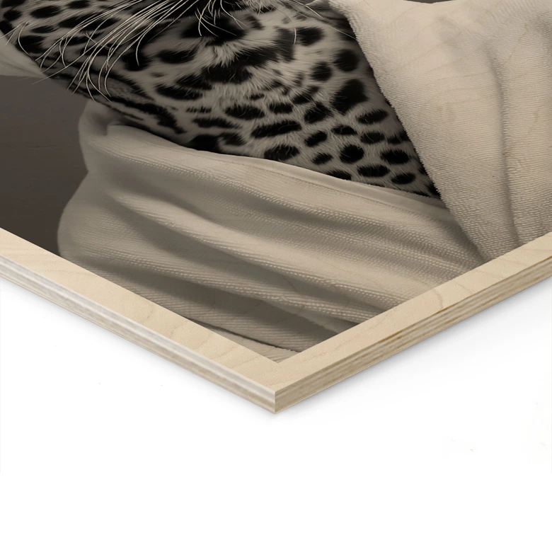Holzbild Royale Spa-Auszeit mit Leopard - Rahner 