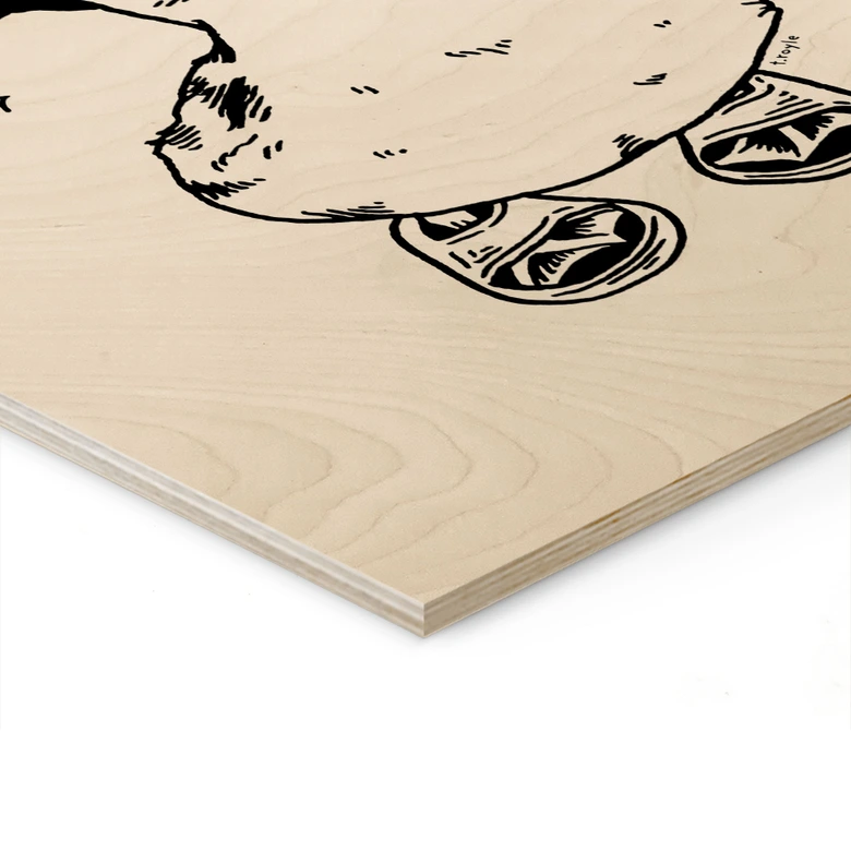 Holzbild Coole Spa-Ente mit Sonnenbrille - Royle 