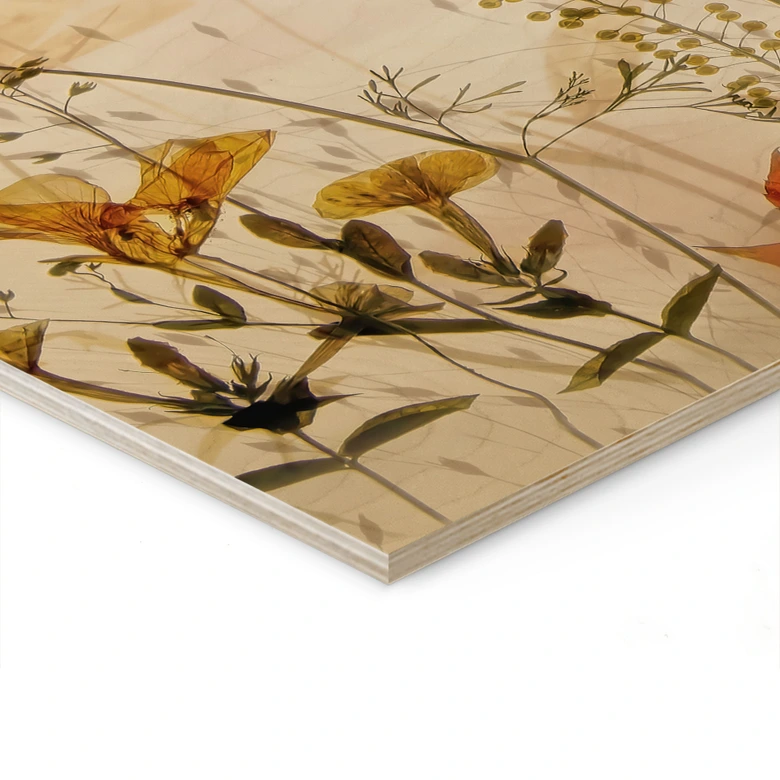 Tableau bois Fleurs sauvages des champs au soleil - Talen 