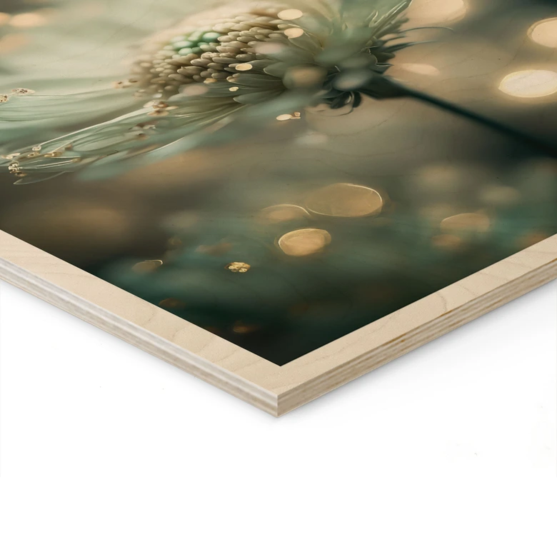 Tableau sur bois Délicat scintillement des fleurs - Treechild 