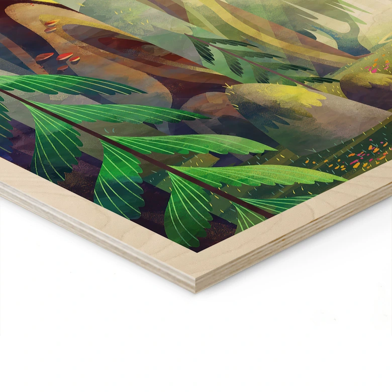 Holzbild Verwunschener Wald im Licht - DigitalArtsi 