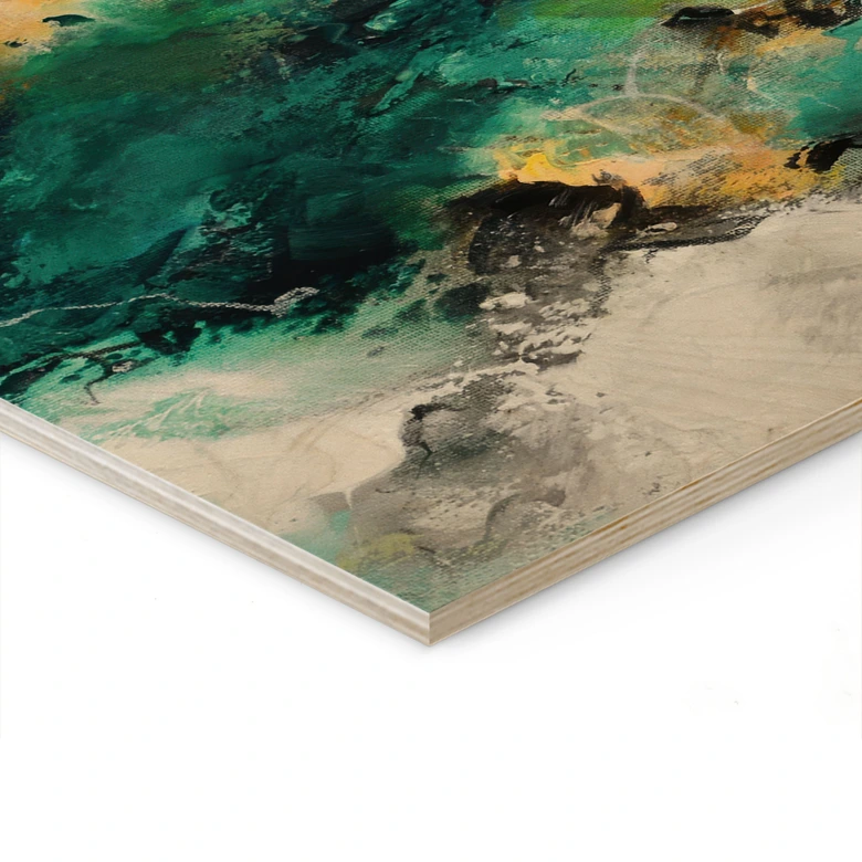 Holzbild Farbnebel abstrakt - Fedrau 