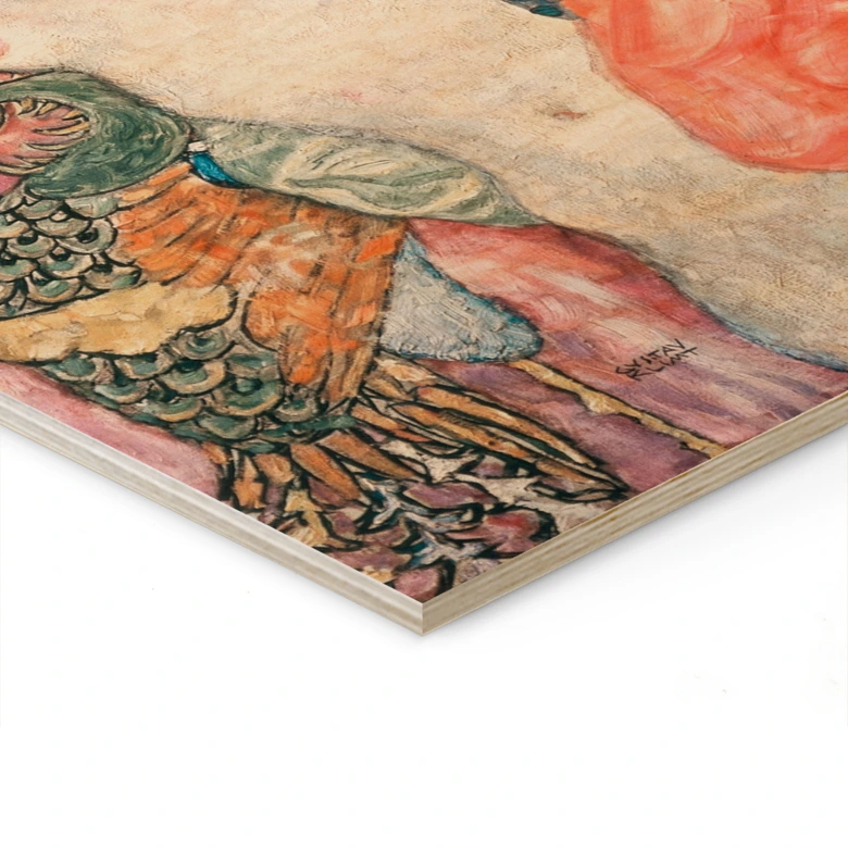 Tableau sur bois Klimt - Les Amies - Carré 