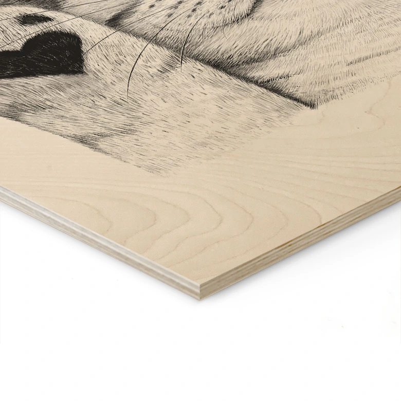 Holzbild Süße Katze mit Herz-Pfoten - Korenkova - Quadratisch 