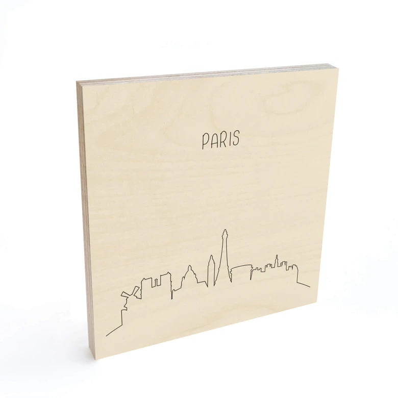 Plakat drewniany Skyline Paris Outline 