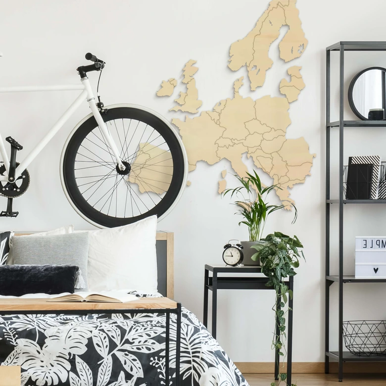 Chapa de álamo Wood Art - Mapa de Europa Central 