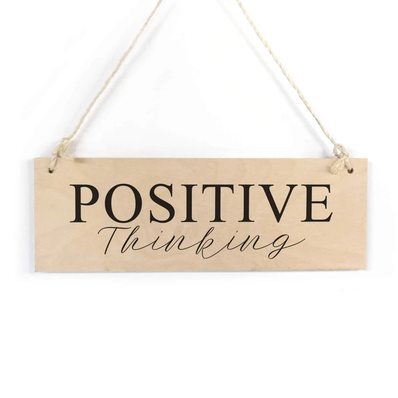 Holzschild Positive Thinking 
