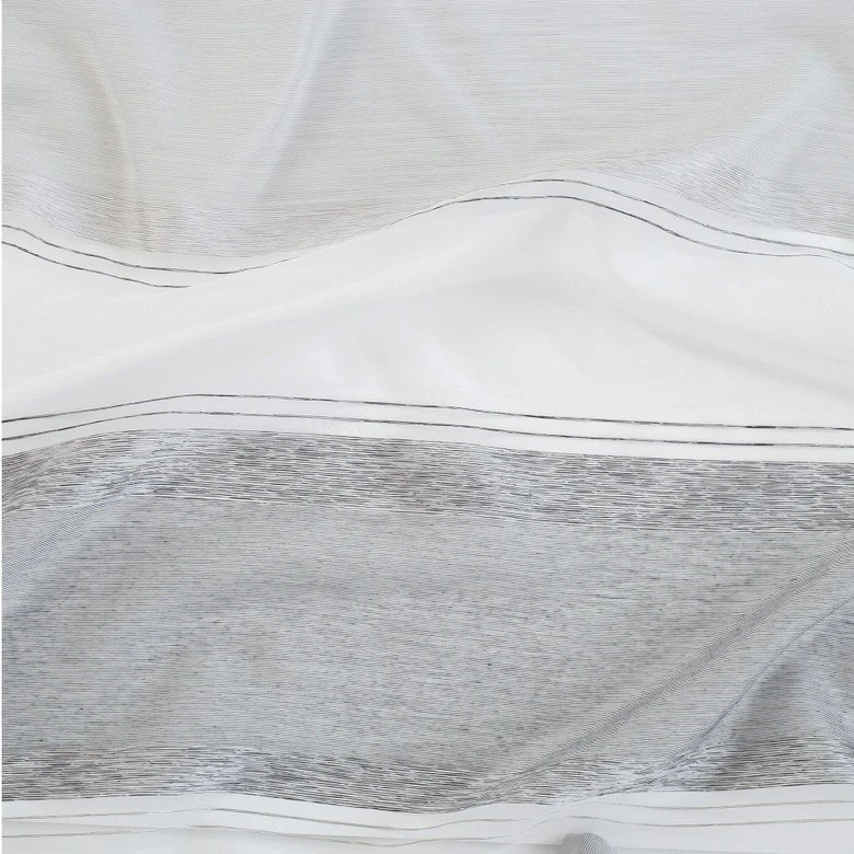 Homing Vorhang mit verdeckten Schlaufen Marley weiß, grau, silber -  2,45 x 1,4 m 