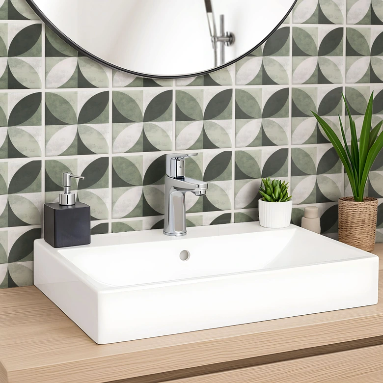 Tile stickers Abstract Flower Pattern – Green 